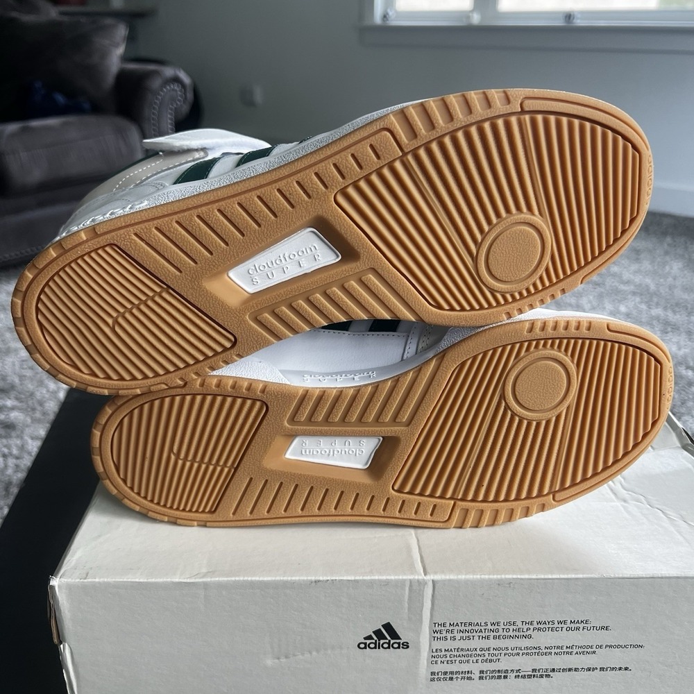 Adidas Postmove Mid Mens 11 White Green Basketball Shoes Sneakers Gum IE9824 - Picture 12 of 12